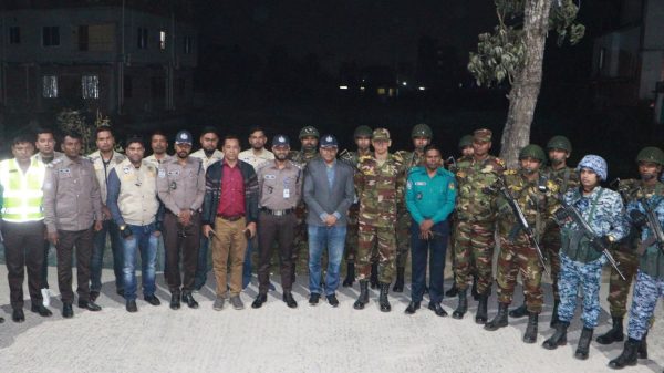 ত্রয়োদশ জাতীয় সংসদ নির্বাচন উপলক্ষে বরিশালে ডমিনেশন পেট্রলিং অনুষ্ঠিত