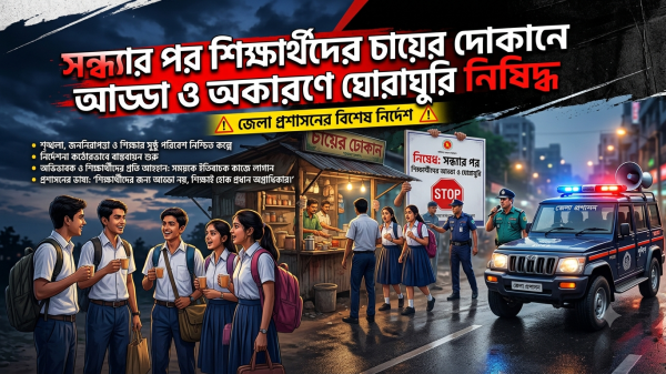 সন্ধ্যার পর শিক্ষার্থীদের চায়ের দোকানে আড্ডা ও অকারণে ঘোরাঘুরি নিষিদ্ধ